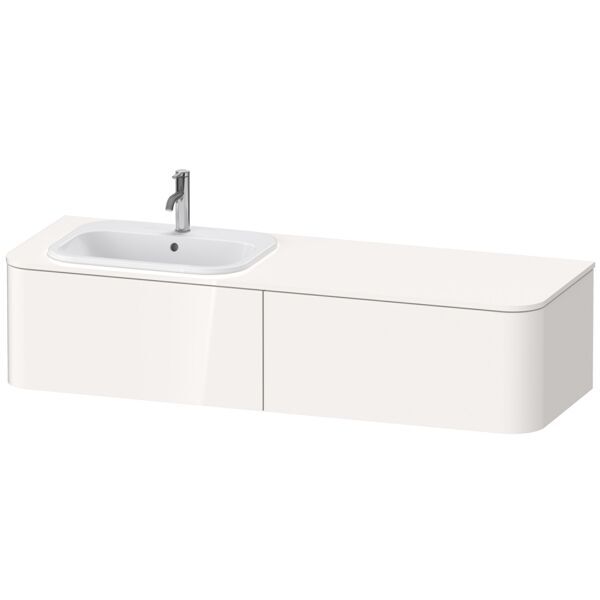 Bild von Duravit Happy D.2 Plus Waschtischunterbau für Konsole wandhängend, 1600x550 mm, 2 Auszüge, für Einbaubecken Position links, Farbe (Front/Korpus): Nussbaum gebürstet Echtholzfurnier