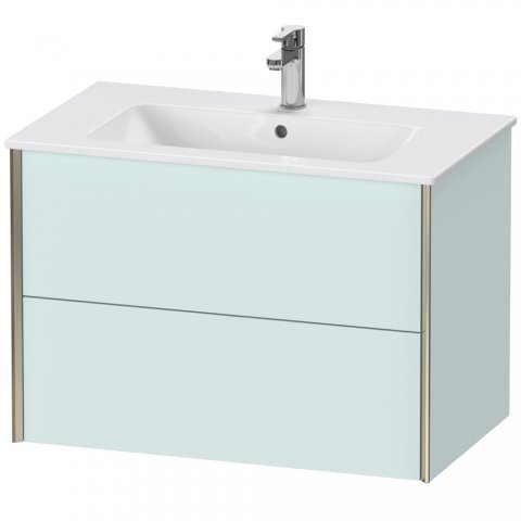 Bild von Durait XViu 4126 Waschtischunterbau wandhängend, 2 Schubkästen, für Waschtisch ME by Starck 233683, 810x480 mm, Farbe (Front/Korpus): champagner matt/lichtblau matt
