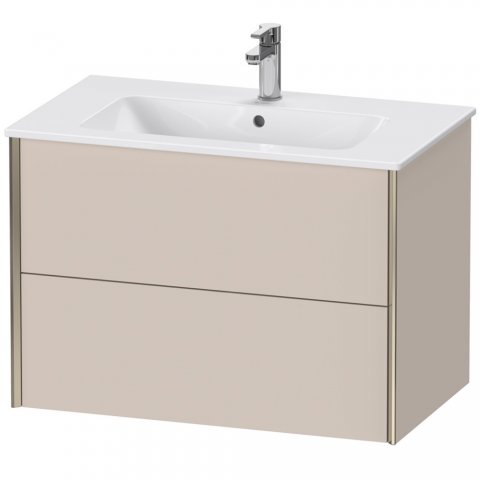 Bild von Durait XViu 4126 Waschtischunterbau wandhängend, 2 Schubkästen, für Waschtisch ME by Starck 233683, 810x480 mm, Farbe (Front/Korpus): Champagner matt/Taupe - XV41260B191