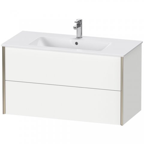Bild von Duravit XViu 4127 Waschtischunterbau wandhängend, 2 Schubkästen, für Waschtisch ME by Starck 233610, 1010x480 mm, Farbe (Front/Korpus): Champagner matt/mediter. Eiche - XV41270B171