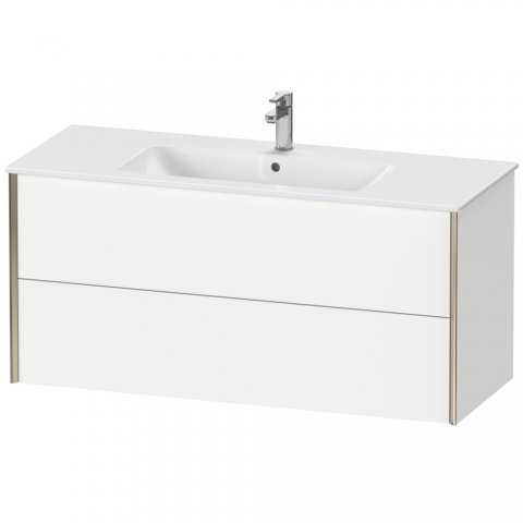 Bild von Duravit XViu 4128 Waschtischunterbau wandhängend, 2 Schubkästen, für Waschtisch ME by Starck 233612, 1210x480 mm, Farbe (Front/Korpus): Champagner matt/leinen - XV41280B175