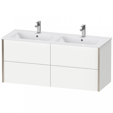 Bild von Duravit XViu 4129 Waschtischunterbau wandhängend, 4 Schubkästen, für Doppelwaschtisch ME by Starck 233613, 1280x480 mm, Farbe (Front/Korpus): champagner matt/amerik.nussbaum