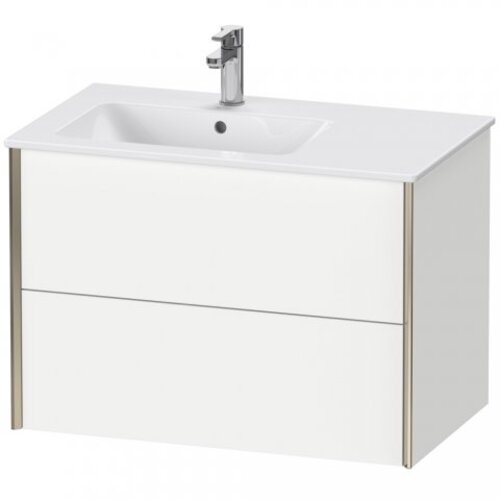 Bild von Duravit XViu 4158 Waschtischunterbau wandhängend, 2 Schubkästen, für Waschtisch Me by Starck 234583 Becken links, 810x480 mm, Farbe (Front/Korpus): champagner matt/eiche cashmere