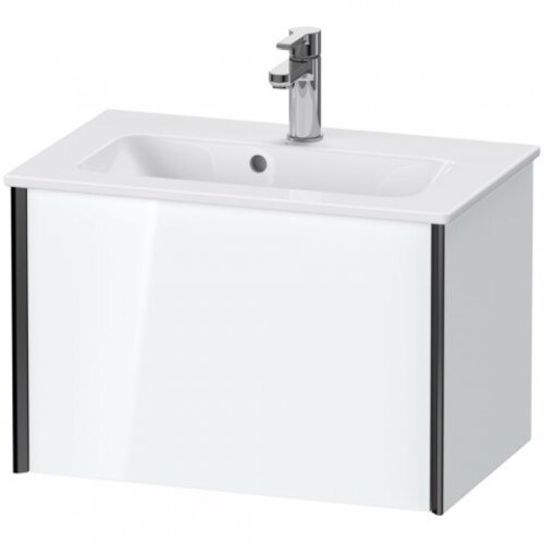 Bild von Duravit XViu 4078 Waschtischunterbau wandhängend Compact, 1 Auszug, für Waschtisch ME by Starck 234263, 610x390 mm, Farbe (Front/Korpus): schwarz matt/weiß hgl. - XV40780B285