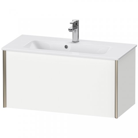 Bild von Duravit XViu 4079 Waschtischunterbau wandhängend Compact, 1 Auszug, für Waschtisch ME by Starck 234283, 810x390 mm, Farbe (Front/Korpus): schwarz matt/europ. eiche