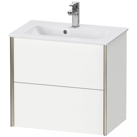 Bild von Durait XViu 4178 Waschtischunterbau wandhängend, 2 Schubkästen, für Waschtisch ME by Starck 234263, 610x390 mm, Farbe (Front/Korpus): schwarz matt/leinen - XV41780B275