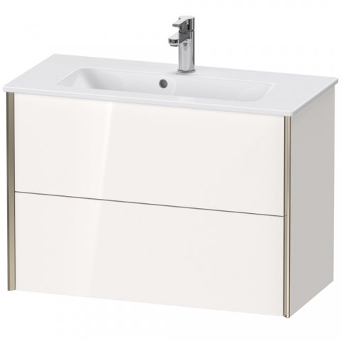 Bild von Durait XViu 4179 Waschtischunterbau wandhängend, 2 Schubkästen, für Waschtisch ME by Starck 234283, 810x390 mm, Farbe (Front/Korpus): Champagner matt/weiß Hochglanz. - XV41790B122