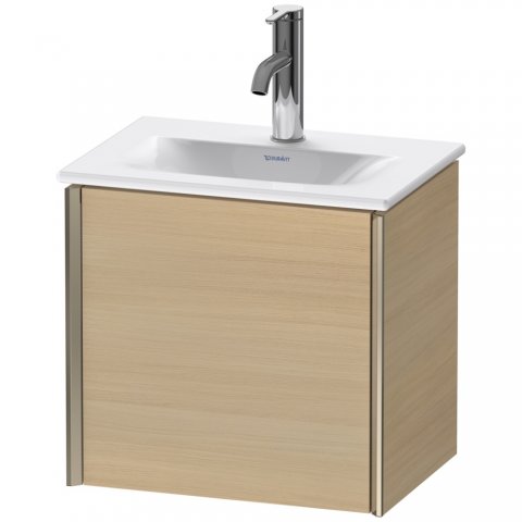 Bild von Duravit XViu 4030 Waschtischunterbau wandhängend, 1 Tür Anschlag Links, für Waschtisch Viu 073345, 430x310 mm, Farbe (Front/Korpus): Champagner matt/mediter. Eiche - XV4030LB171