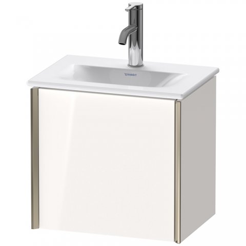 Bild von Duravit XViu 4030 Waschtischunterbau wandhängend, 1 Tür Anschlag rechts, für Waschtisch Viu 073345, 430x310 mm, Farbe (Front/Korpus): Champagner matt/weiß Hochglanz. - XV4030RB122