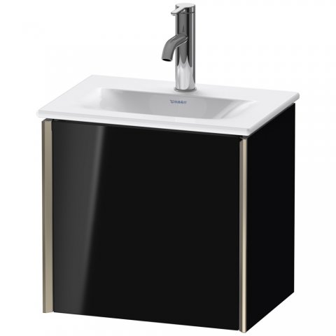 Bild von Duravit XViu 4030 Waschtischunterbau wandhängend, 1 Tür Anschlag rechts, für Waschtisch Viu 073345, 430x310 mm, Farbe (Front/Korpus): Champagner matt/schwarz Hochglanz - XV4030RB140