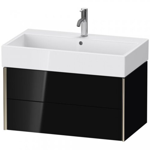 Bild von Duravit XViu 4336 Waschtischunterbau wandhängend, 2 Schubkästen, für Waschtisch Vero Air 235080, 784x454 mm, Farbe (Front/Korpus): Champagner matt/schwarz Hochglanz - XV43360B140