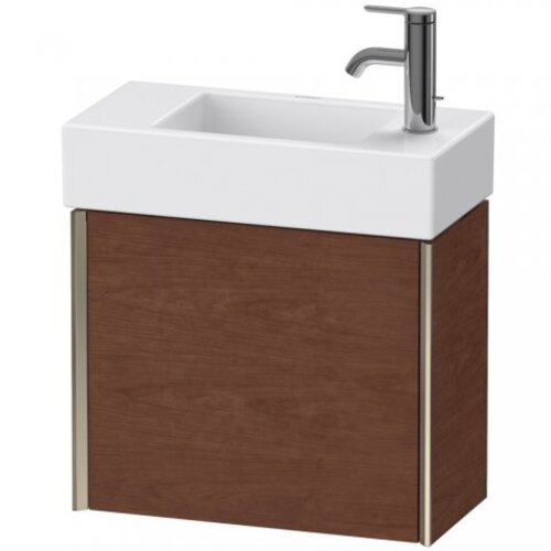 Bild von Duravit XViu 4232L Waschtischunterbau wandhängend, 1 Tür Anschlag Links, für Waschtisch Vero Air 072450, 484x234 mm, Farbe (Front/Korpus): Champagner matt/amerik.nussbaum - XV4232LB113