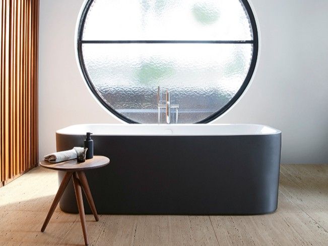 Bild von Duravit Badewanne Happy D.2 Plus 180x80cm, Freistehend, 700453, 2 Rückenschrägen, mit Acrylverkleidung, Farbe: Badewanne in Weiß mit Acrylverkleidung Weiß