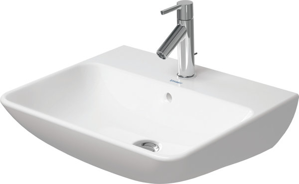 Bild von Duravit ME by Starck Waschtisch mit Überlauf, mit Hahnlochbank, 1 Hahnloch, 550 mm, Farbe: Weiß Seidenmatt mit Wondergliss