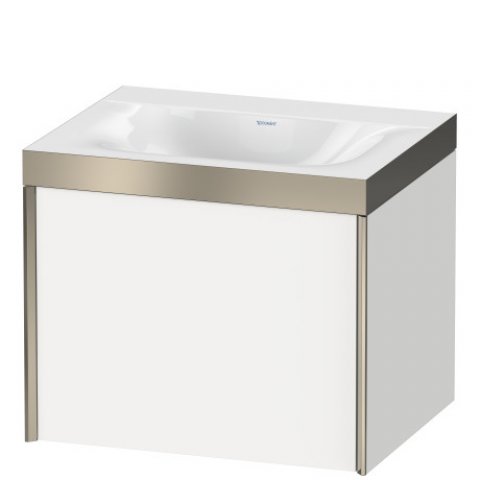 Bild von Duravit XViu 4609 Möbelwaschtisch c-bonded, ohne Hahnloch, mit Unterbau wandhängend, 1 Auszug, 600x480, Farbe (Front/Korpus): schwarz matt/europ. eiche