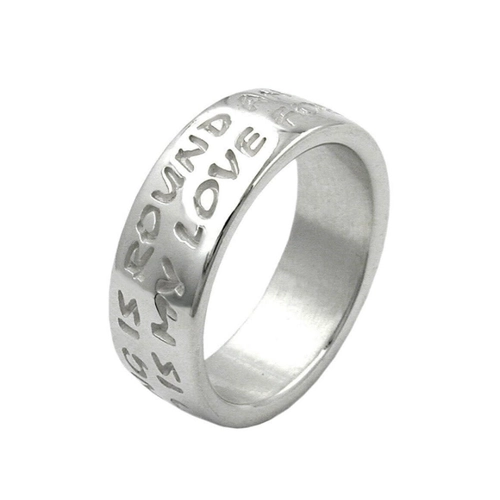 Bild von Eleganter Silberring mit der Gravur „LOVE HAS NO END“