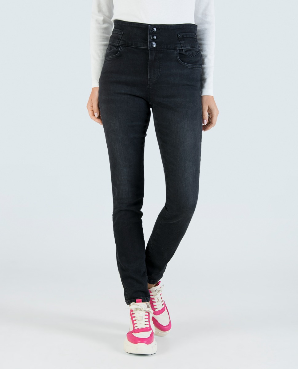 Bild von High Waist Jeans in Schwarz