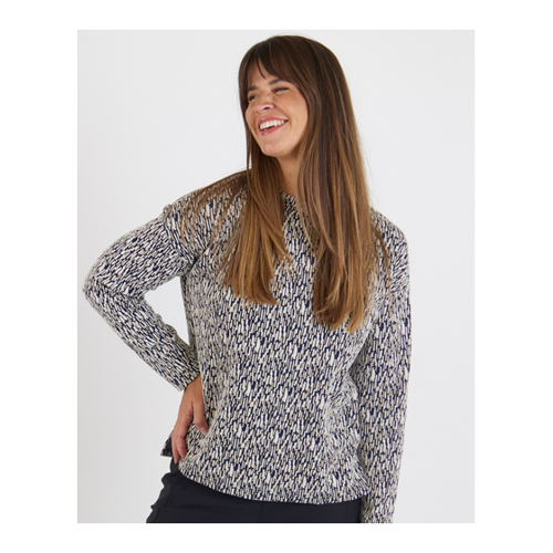 Bild von Stylisches Jacquard Sweatshirt mit Stehkragen