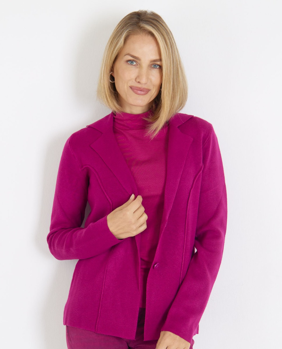 Bild von Weicher Strickblazer in Beere