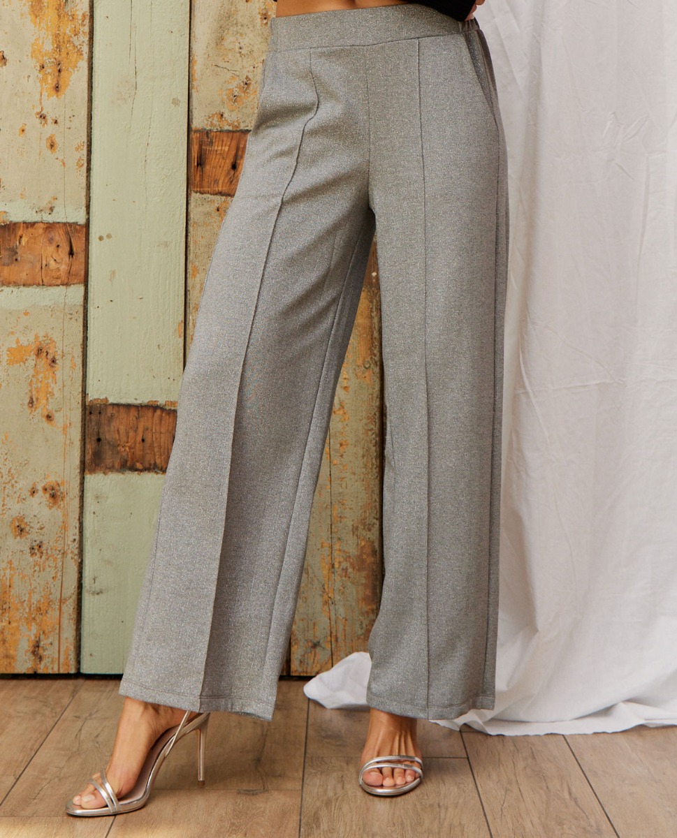 Bild von Weite Glitzerhose in Grau