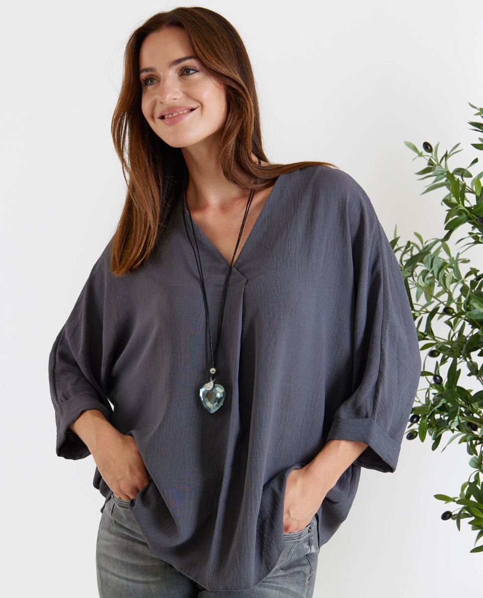 Bild von Schlichte Bluse in Anthrazit