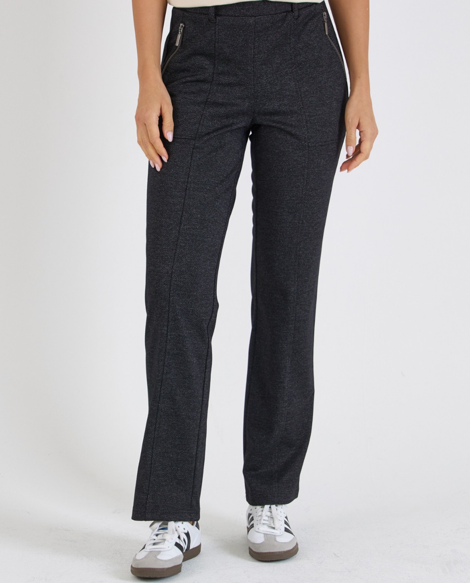 Bild von Fischgrat Hose mit weitem Bein