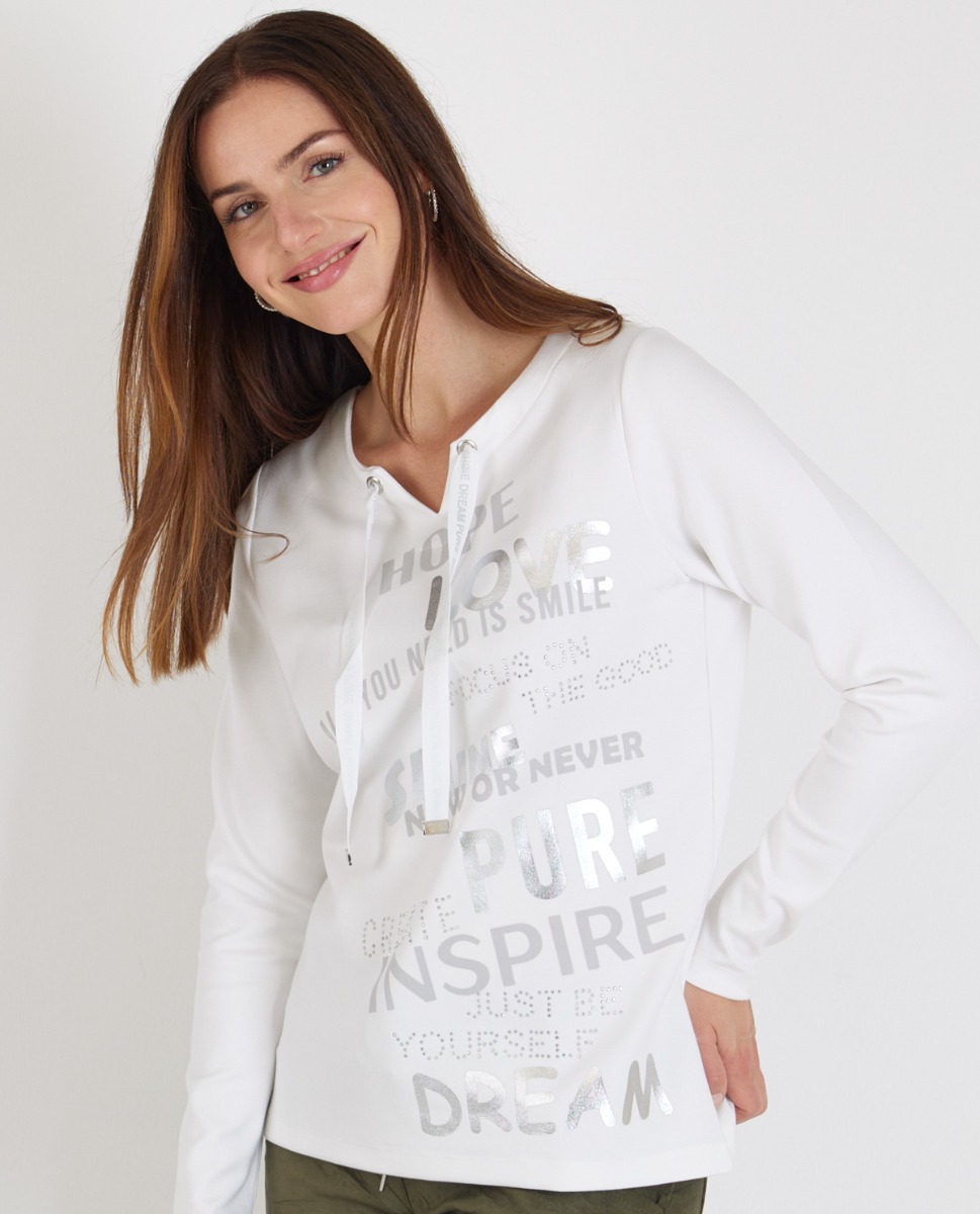 Bild von Sweatshirt aus Modalmix mit Strass