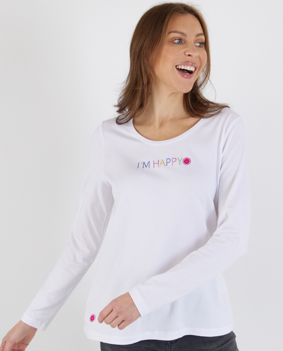 Bild von Weiches Shirt mit Happy aus Strass