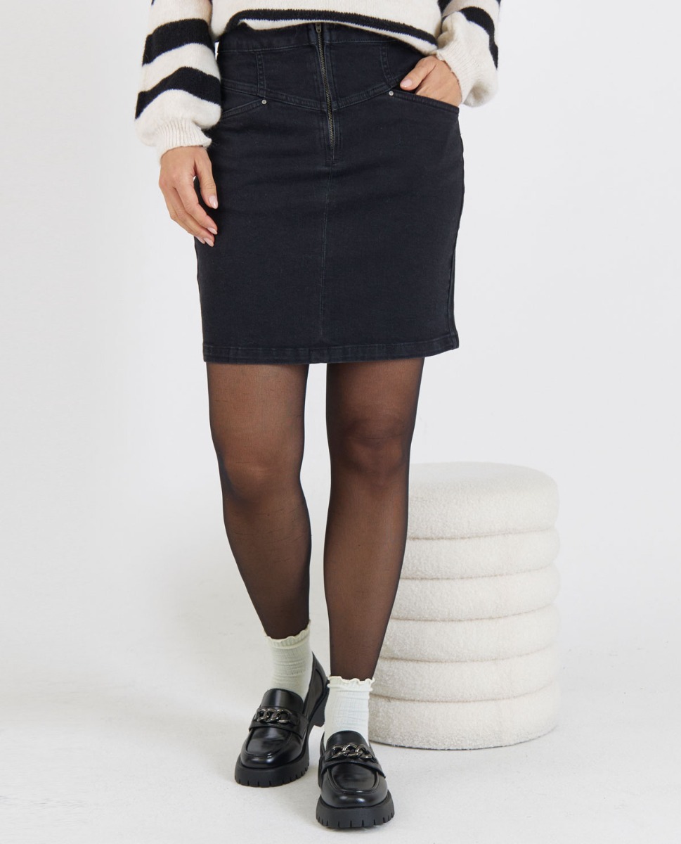 Bild von Schwarzer Jeansrock mit Zipper