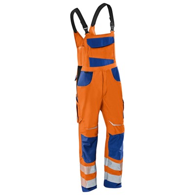 Bild von KÜBLER® unisex Warnschutz-Latzhose REFLECTIQ orange, kornblau Größe 90