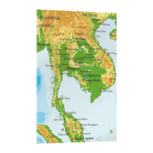 Bild von Glänzendes Acrylglasbild: Landkarte von Thailand