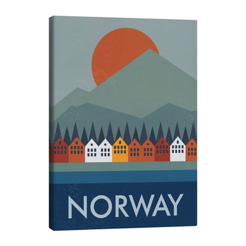 Bild von Wunderschönes Leinwandbild „Bergen, Norwegen“