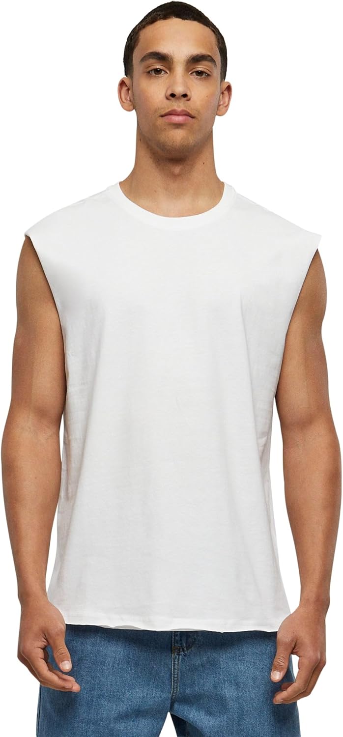 Bild von Urban Classics Herren T-Shirt Open Edge Sleeveless Tee, ärmelloses T-Shirt für Männer, Rundhals, Baumwolle, darkshadow, XL