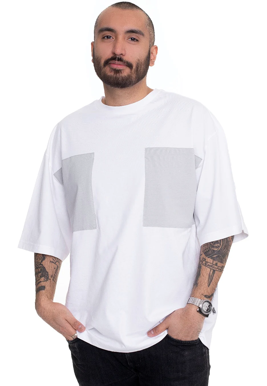 Bild von Urban Classics - Big Double Pocket White/Asphalt - T-Shirt - Weiß - M - 100% Baumwolle,Jersey