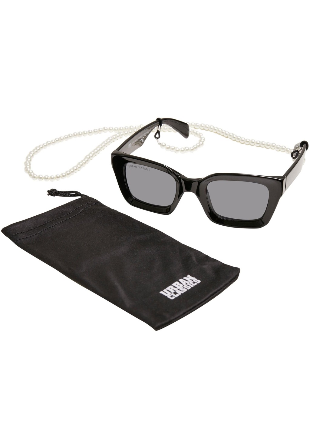 Bild von Urban Classics Unisex TB4216-Sunglasses Poros with Chain Sonnenbrille, Black/Black, one Size