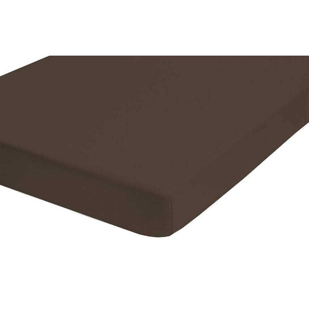 Bild von Biberna Jersey Elasthan Topper Spannbettlaken 180x200 cm - 200x220 cm Mahagoni