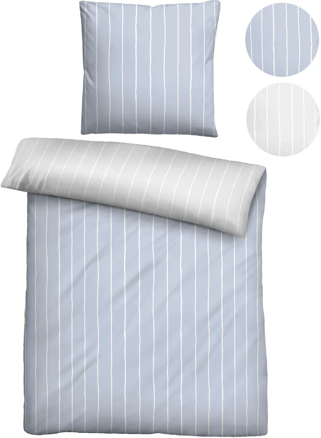 Bild von Castell - Markenbettwäsche Bettwäsche Josefine, Satin, 2 teilig, feiner Glanz + weicher Griff, Reißverschluss, ganzjährig einsetzbar