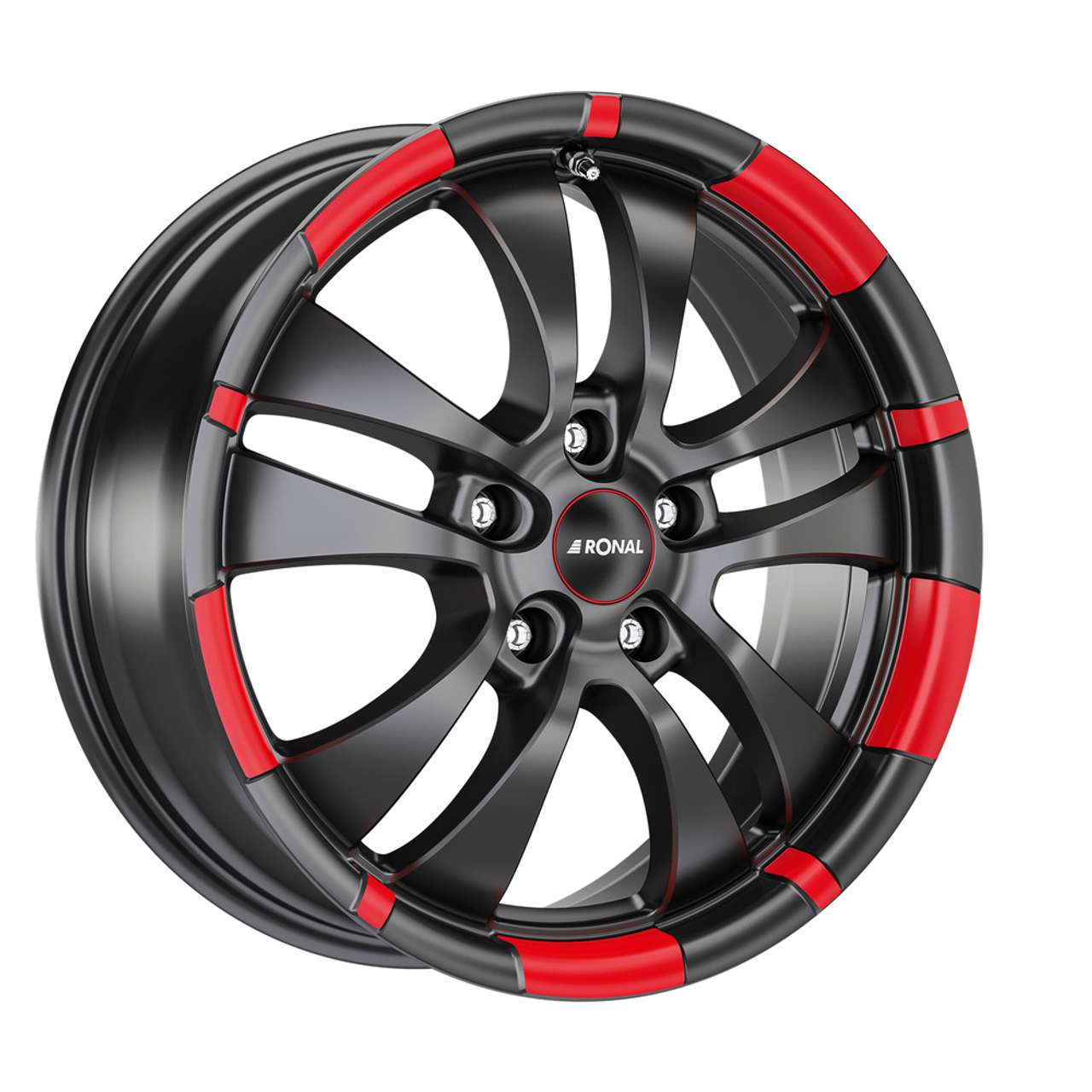 Bild von RONAL RONAL R59-5 MCR jetblack-matt-red rim 7.5Jx18 5x112 ET35