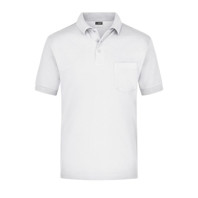 Bild von Kurzarm Poloshirt mit Brusttasche JN026, weiß, Größe M