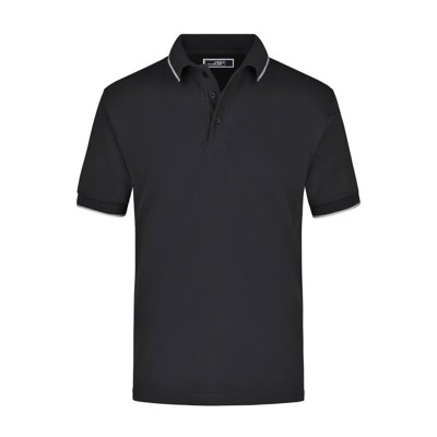 Bild von Poloshirt Kontrast JN034, schwarz/silber, Größe S