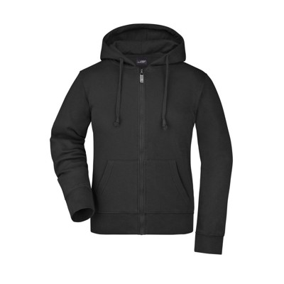 Bild von James & Nicholson Damen Kapuzen Sweatjacke JN053 schwarz