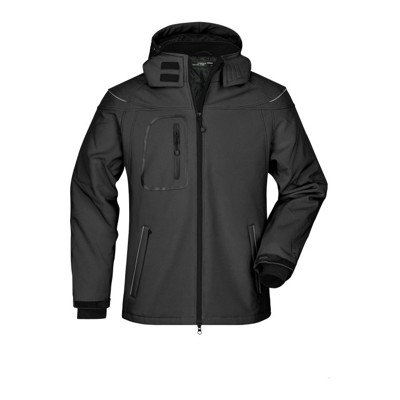 Bild von Herren Winter Softshelljacke JN1000, schwarz, Größe 3XL