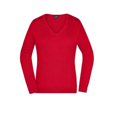 Bild von Damen V-Pullover JN658, rot, Größe XS