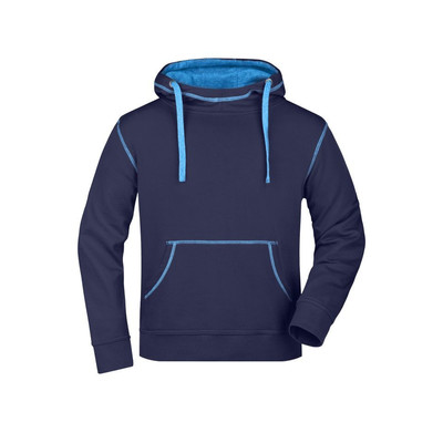 Bild von Herren Lifestyle Kapuzensweatshirt JN961, navy-blau/carbon, Größe M