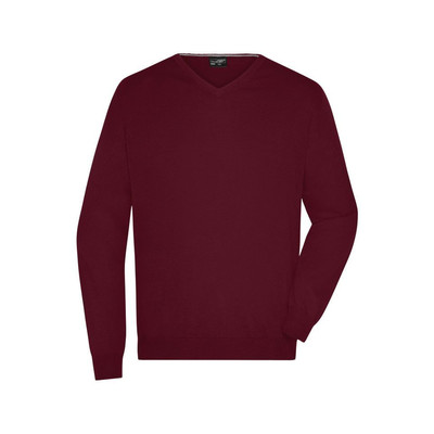 Bild von Herren V-Pullover JN659, bordeaux-rot, Größe M