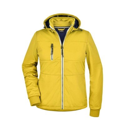 Bild von Damen Softshelljacke maritim JN1077, sonnen-gelb/navy-blau/weiß, Größe L