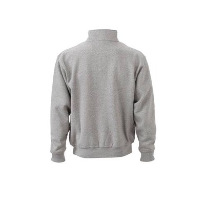 Bild von James & Nicholson - Workwear Zip Sweatshirt JN831, grau heather, Größe XL