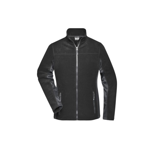 Bild von Damen Arbeits Fleecejacke JN841 von James & Nicholson – Schwarz/Carbon in Größe 3XL