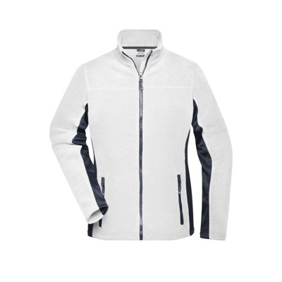 Bild von Damen Arbeits Fleecejacke JN841, weiß/carbon, Größe S