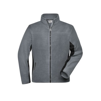 Bild von Herren Arbeits Fleecejacke JN842, carbon/schwarz, Größe S